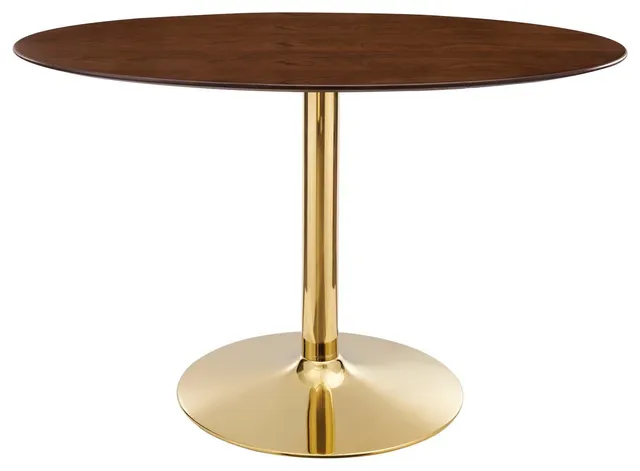 Verne 48" Oval Dining Table Gold Walnut -4751