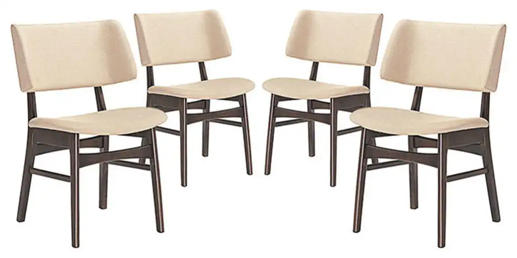 Vestige Dining Side Chair Set of 4, Walnut Beige
