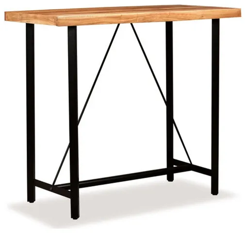 vidaXL Bar Table Natural wood with black legs Solid acacia wood, Steel