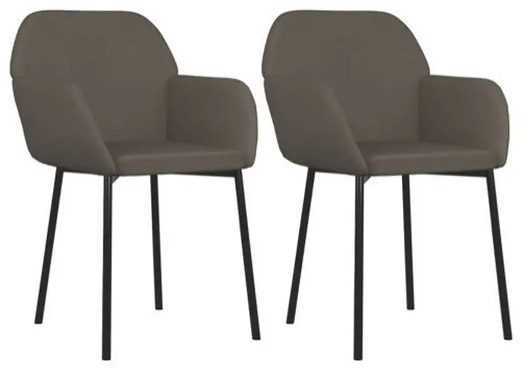 vidaXL Dining Chairs 2 Pcs Accent Armchair for Living Room Dark Gray Velvet