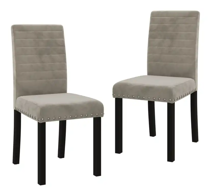 vidaXL Dining Chairs 2 pcs Light Gray Velvet