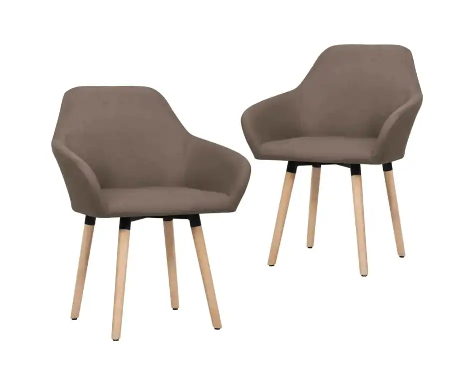 Vidaxl Dining Chairs 2-Piece Brown Fabric