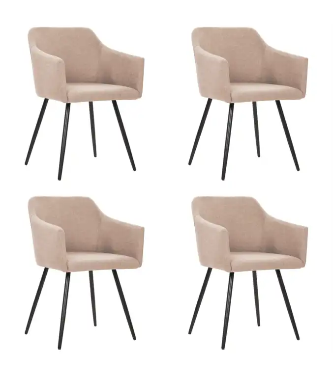 Vidaxl Dining Chairs 4-Piece Taupe Fabric