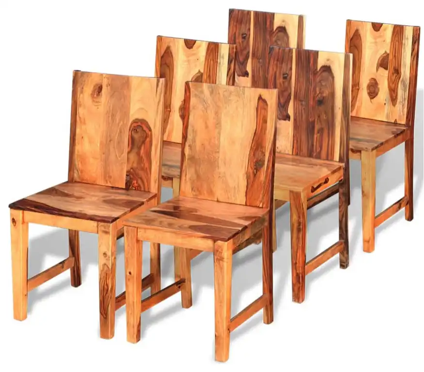 vidaXL Dining Chairs 6 pcs Solid Sheesham Wood