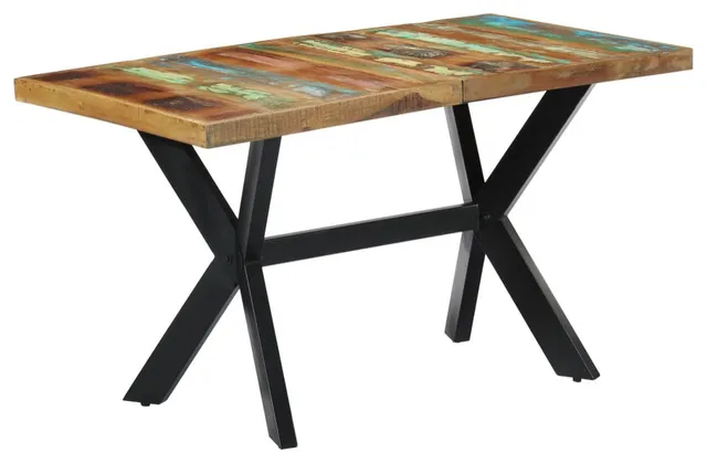 vidaXL Dining Table 55.1" Solid Reclaimed Wood Kitchen Dinner Dining Room Home