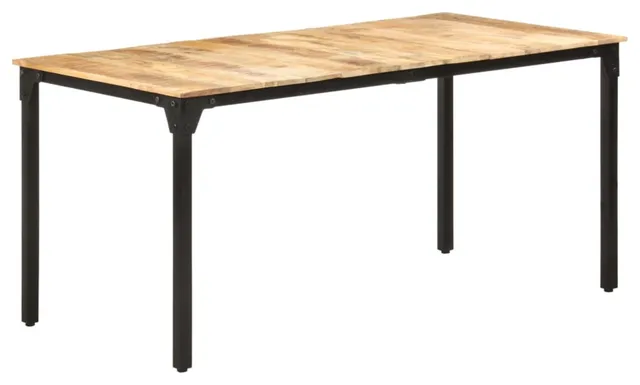 Vidaxl Dining Table 63"x31.5"x29.9" Rough Mango Wood