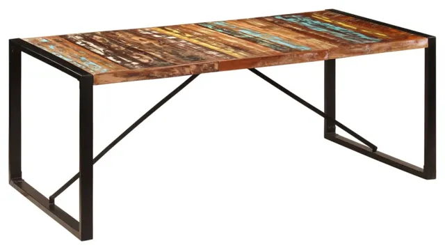 Vidaxl Dining Table 78.7"x39.4"x29.5" Solid Reclaimed Wood