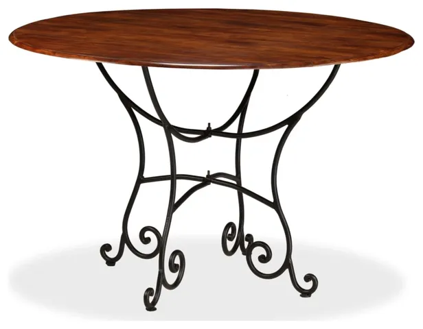Vidaxl Dining Table Solid Acacia Wood With Sheesham Finish 47.2"x29.9"