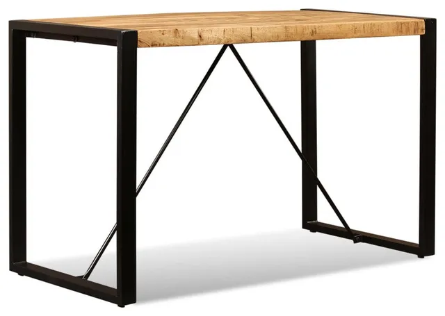 vidaXL Dining Table Solid Rough Mango Wood 47.2"