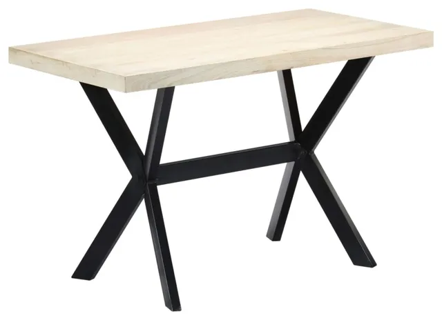 vidaXL Dining Table White 47.2"x23.6"x29.5" Solid Mango Wood