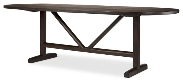 Viktor 94"L Dark Brown Solid Wood Dining Table