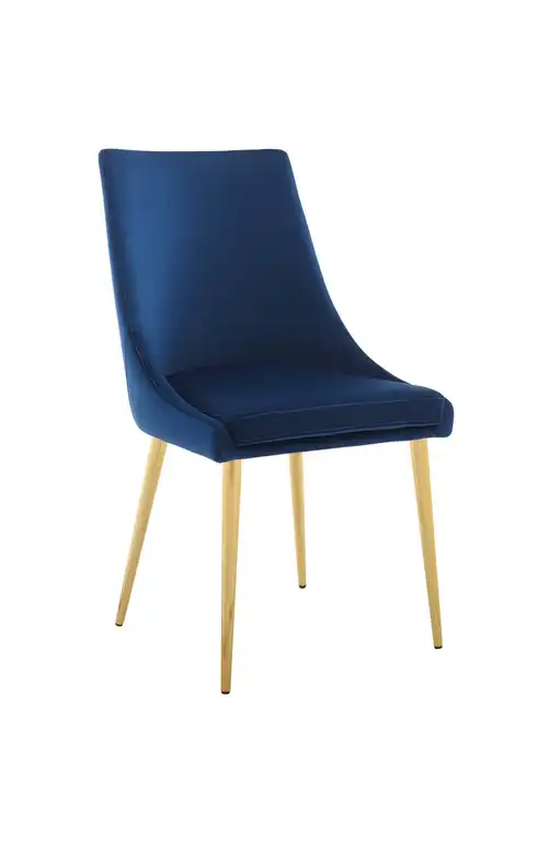 Viscount Modern Accent Performance Velvet Dining Chair Navy