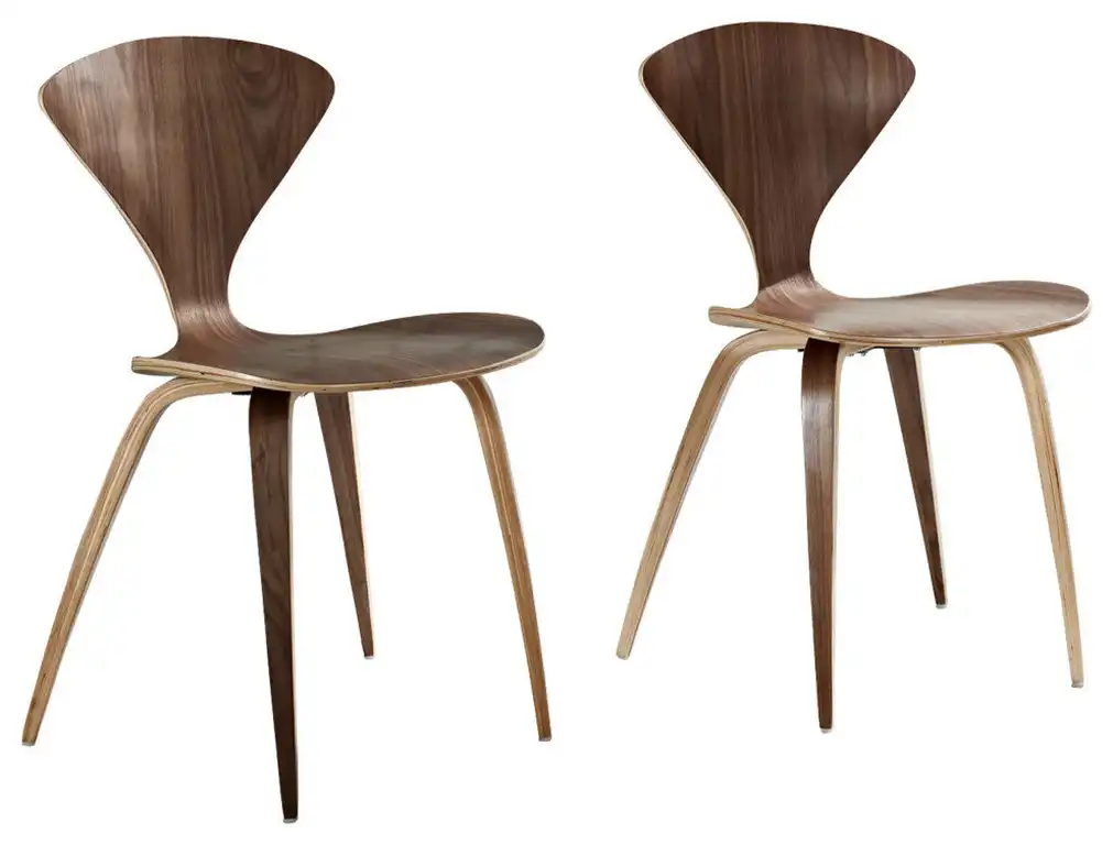 Vortex Dining Chairs Set of 2, Dark Walnut