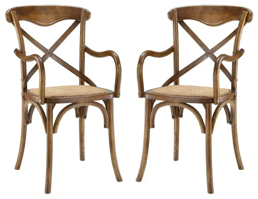 Walnut Gear Dining Armchair Set of 2