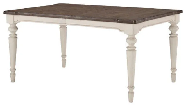 Westport Rectangle Leg Table Weathered White and Cocoa Brown