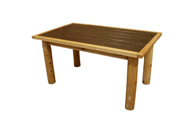 White Cedar Log Mountain Collection Family Dining Table, 3 Foot