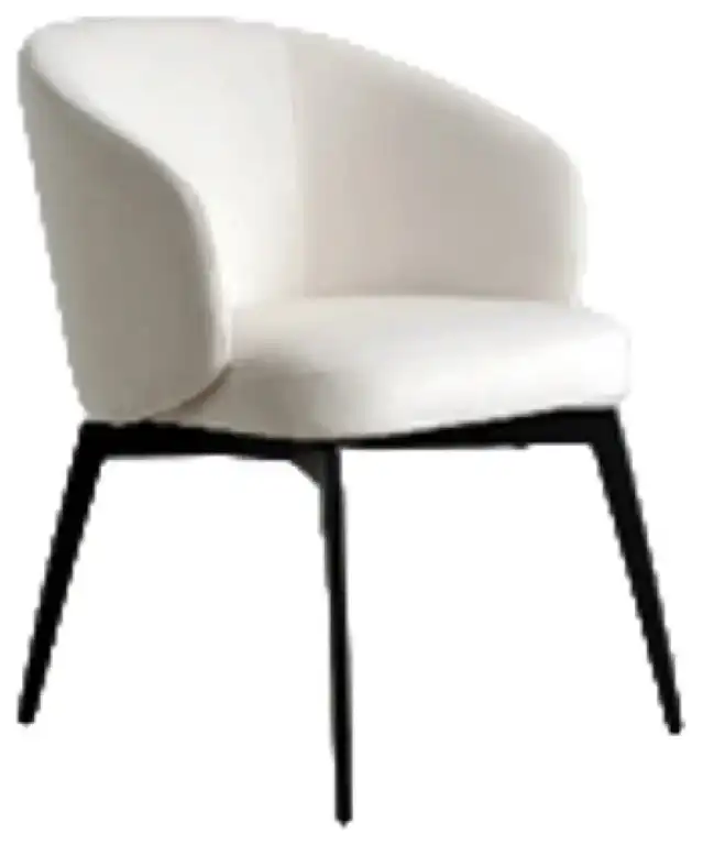 White Chenille Dining Chair | OROA Amphara
