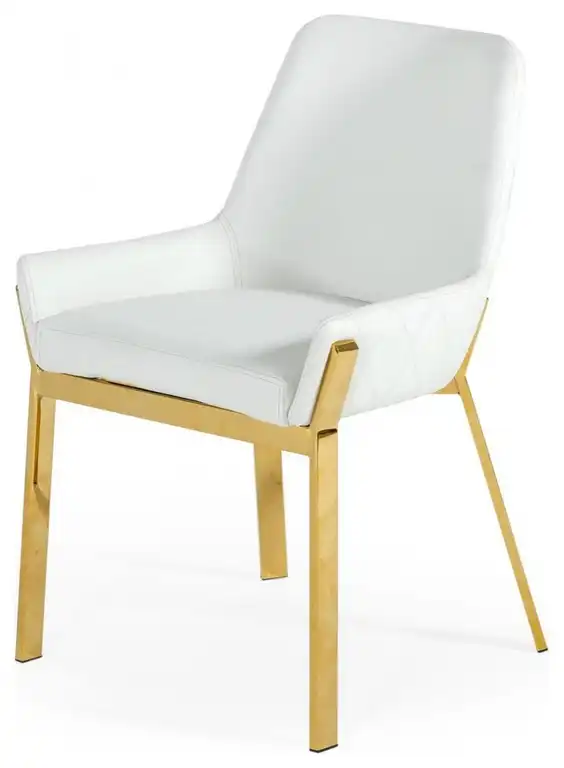White Gold Dining Chair