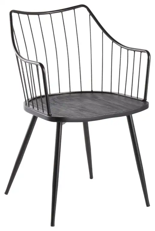 Winston Chair, Black Metal/Black Wood