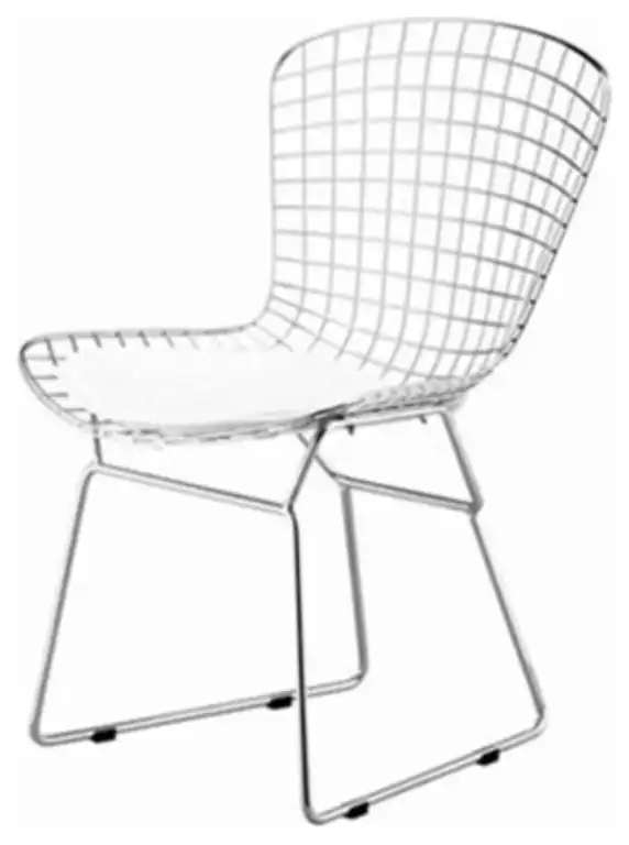 Wire Metal  Side Chair White