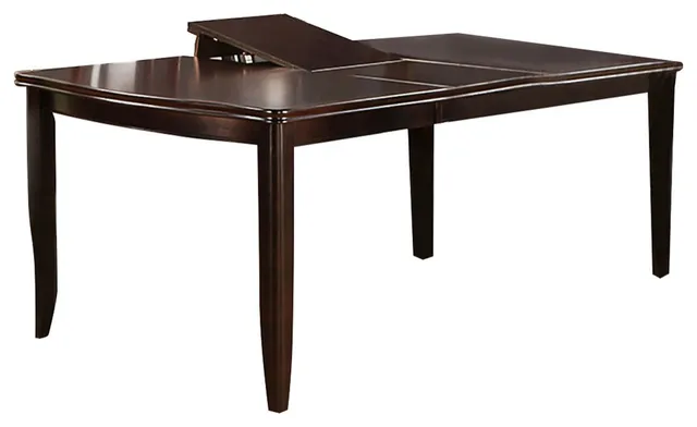 Wooden Dining Table With Butterfly Leaf, Dark Brown