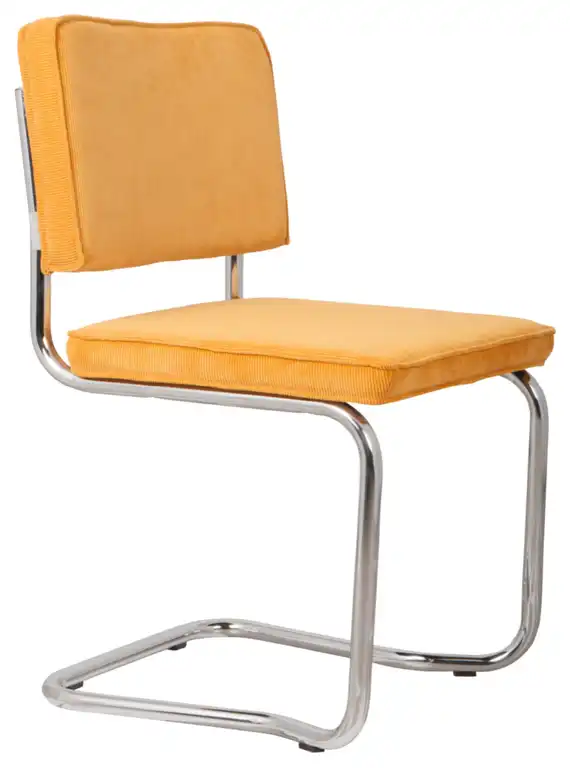 Yellow Rib Upholstered Dining Chairs (2) | Zuiver Ridge Kink