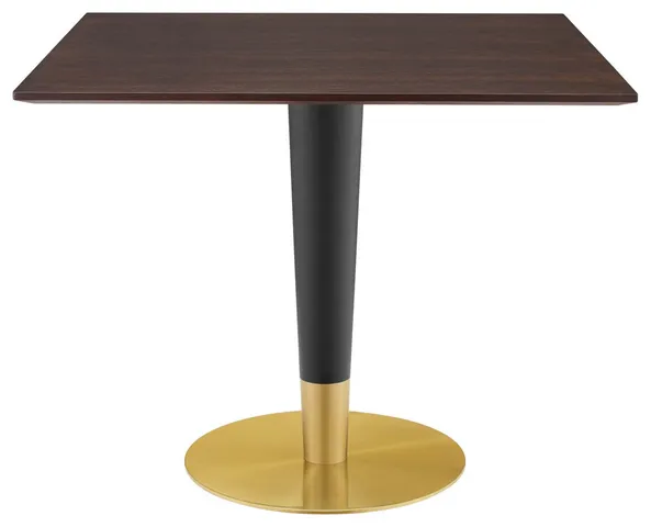 Zinque 36" Square Dining Table, Gold Cherry Walnut