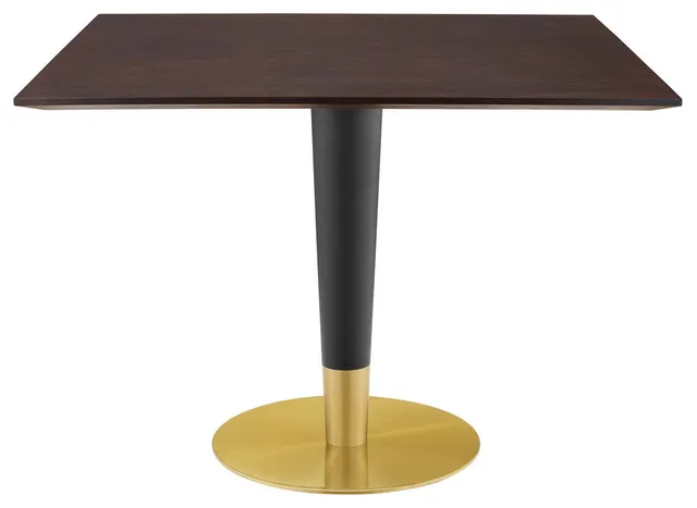 Zinque 40" Square Dining Table, Gold Cherry Walnut